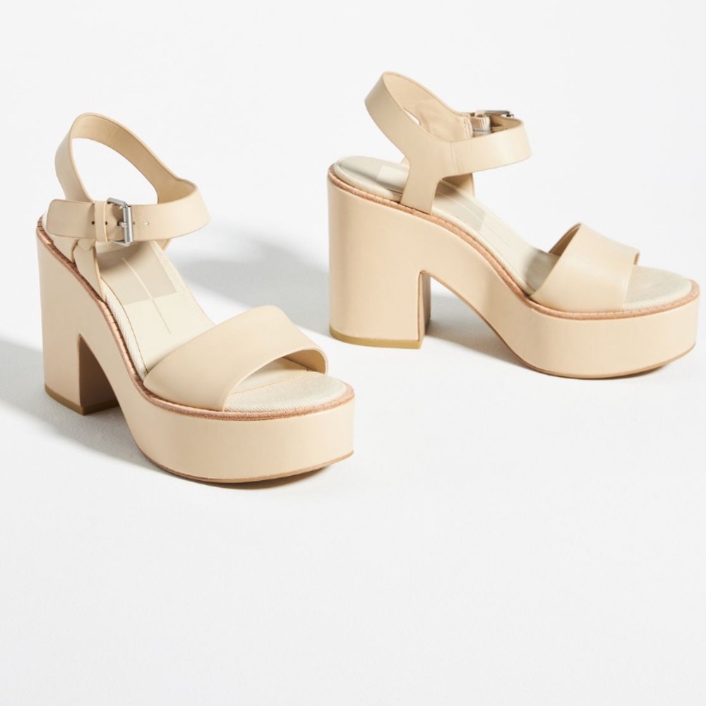 DOLCE VITA Elly Platform Heels in Cream Size 11